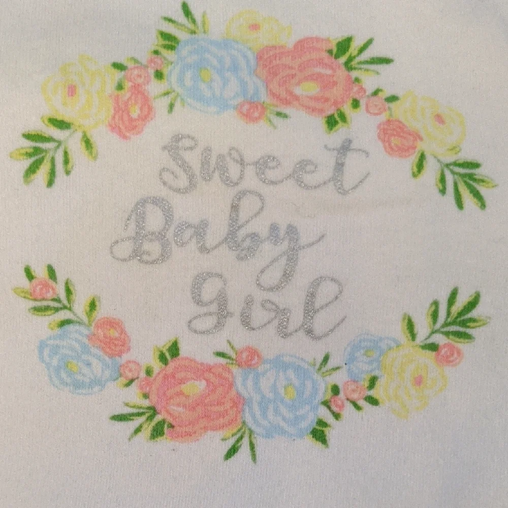 Chick Pea Pink and White Baby Onesie - Picture 3 of 3